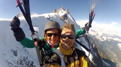L'Aiguille du midi en parapente